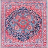 image:imageSAFAVIEH Washable Rug Tucson Collection  8 Round Navy amp Red Slip Resistant amp Easy to Clean Ideal for Living Room Bedroom Dining Space TSN121NNavyRed
