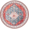 image:imageSAFAVIEH Washable Rug Tucson Collection  8 Square Beige amp Blue Slip Resistant amp Easy to Clean Ideal for Living Room Bedroom Dining Space TSN104BBeigeBlue