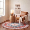 image:imageSAFAVIEH Washable Rug Tucson Collection  8 Square Beige amp Blue Slip Resistant amp Easy to Clean Ideal for Living Room Bedroom Dining Space TSN104BBeigeBlue