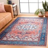 image:imageSAFAVIEH Washable Rug Arizona Collection  6 x 9 Rust amp Navy Slip Resistant amp Easy to Clean Ideal for Living Room Bedroom Home Office Dining Space ARZ105PRustNavy