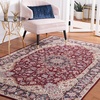 image:imageSAFAVIEH Washable Rug Tucson Collection  4 Square Red amp Navy Slip Resistant amp Easy to Clean Ideal for Foyer Kitchen Nursery Office Bedroom TSN135Q