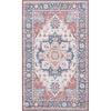 image:imageSAFAVIEH Washable Rug Tucson Collection  6 Round Red amp Blue Slip Resistant amp Easy to Clean Ideal for Living Room Bedroom Dining Space TSN913QRustBlue