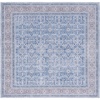 image:imageSAFAVIEH Washable Rug Tucson Collection  6 Square Blue amp Rust Slip Resistant amp Easy to Clean Ideal for Living Room Bedroom Dining Space TSN186M