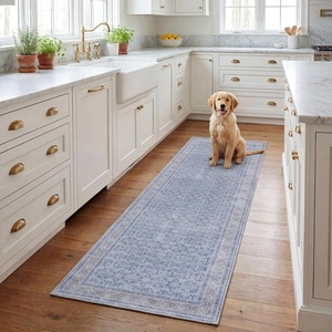 image:imageSAFAVIEH Washable Rug Tucson Collection  26 x 8 Runner Blue amp Rust Slip Resistant amp Easy to Clean Ideal for Hallway Foyer Entryway Bedroom TSN186MBlueRust