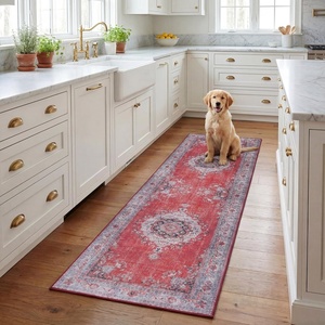 image:imageSAFAVIEH Washable Rug Tucson Collection  8 x 10 Red amp Beige Slip Resistant amp Easy to Clean Ideal for Living Room Bedroom Dining Space TSN140QRedBeige