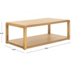 image:imageSAFAVIEH Home Collection  Omara Natural Solid Wood Coffee Table with Lower Shelf Modern Rectangular Living Room Table COF2315ANatural