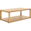 image:imageSAFAVIEH Home Collection  Omara Natural Solid Wood Coffee Table with Lower Shelf Modern Rectangular Living Room Table COF2315ANatural
