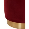 image:imageSAFAVIEH Couture Collection  Elsworth Burgundy Velvet Ottoman with Brass Base Modern Accent Seat Fully Assembled SFV3558HBurgundyBrass