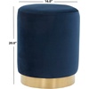 image:imageSAFAVIEH Couture Collection  Elsworth Burgundy Velvet Ottoman with Brass Base Modern Accent Seat Fully Assembled SFV3558HNavy  Brass