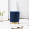 image:imageSAFAVIEH Couture Collection  Elsworth Burgundy Velvet Ottoman with Brass Base Modern Accent Seat Fully Assembled SFV3558HNavy  Brass