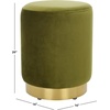 image:imageSAFAVIEH Couture Collection  Elsworth Burgundy Velvet Ottoman with Brass Base Modern Accent Seat Fully Assembled SFV3558HOlive GreenBrass