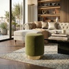 image:imageSAFAVIEH Couture Collection  Elsworth Burgundy Velvet Ottoman with Brass Base Modern Accent Seat Fully Assembled SFV3558HOlive GreenBrass