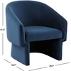image:imageSAFAVIEH Couture Collection Susie Ivory Boucle Barrel Back Accent Chair Fully AssembledNavy