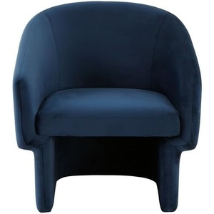 image:imageSAFAVIEH Couture Collection Susie Ivory Boucle Barrel Back Accent Chair Fully AssembledNavy