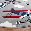 image:imageSAFAVIEH Carousel Kids Collection Area Rug  53 x 76 Light Grey amp Red NonShedding amp Easy Care Ideal for High Traffic Areas for Boys amp Girls in Playroom Nursery Bedroom CRK137FLight GreyRed