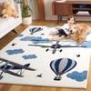 image:imageSAFAVIEH Carousel Kids Collection Area Rug  53 x 76 Light Grey amp Red NonShedding amp Easy Care Ideal for High Traffic Areas for Boys amp Girls in Playroom Nursery Bedroom CRK137FIvoryBlue