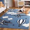 image:imageSAFAVIEH Carousel Kids Collection Area Rug  53 x 76 Light Grey amp Red NonShedding amp Easy Care Ideal for High Traffic Areas for Boys amp Girls in Playroom Nursery Bedroom CRK137FBlueIvory