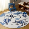 image:imageSAFAVIEH Carousel Kids Collection Area Rug  53 x 76 Light Grey amp Red NonShedding amp Easy Care Ideal for High Traffic Areas for Boys amp Girls in Playroom Nursery Bedroom CRK137FIvoryBlue