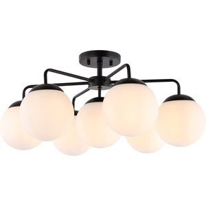 image:imageSAFAVIEH Lighting Collection Camdyn Sputnik Retro Brass Orb Flush Mount LED Bulbs IncludedBlack