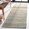 image:imageSAFAVIEH Natural Fiber Collection Runner Rug  23 x 8 Teal amp Natural Handmade Flat Weave Stripe Jute amp Cotton Jute Ideal for High Traffic Areas in Living Room Bedroom NFB651KTealNatural