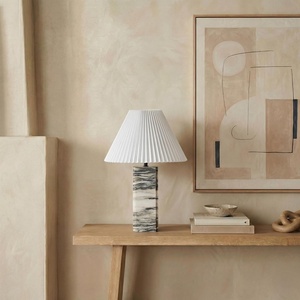 image:imageSAFAVIEH Couture Lighting  Mackenzie 25Inch Square Marble Table Lamp  Light Brown amp Black  Modern Slim Pillar Design  Ideal for Living Room Bedroom  LED Bulb Included CTL1080CCreamWhite