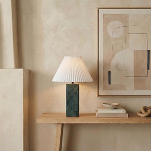 image:imageSAFAVIEH Couture Lighting  Mackenzie 25Inch Square Marble Table Lamp  Light Brown amp Black  Modern Slim Pillar Design  Ideal for Living Room Bedroom  LED Bulb Included CTL1080CDark GreenWhite