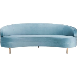 image:imageSAFAVIEH Furniture  Primrose Curved Sofa  Light Blue  Solid Wood  Glam Curved Design  Ideal for Living Room Lounge SFV4715BLight Blue