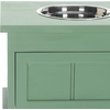image:imageSAFAVIEH Home Collection Boomer Sage Green Elevated Pet Feeder Dog Bowl Stand with Drawer Fully AssembledSage Green