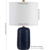 image:imageSAFAVIEH Lighting Collection Huxley Modern Navy Blue Ceramic 22inch Bedroom Living Room Home Office Desk Nightstand Table Lamp Set of 2 LED Bulbs Included