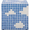 image:imageSAFAVIEH Home Collection  Hikari Cube Accent Table with Cream Mosaic Tile Design Modern Geometric Side Table Fully Assembled ACC3229BLight BlueWhite