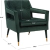 image:imageSafavieh Home Mara Retro Glam Navy Velvet and Gold Tufted Accent ChairForest Green  Gold