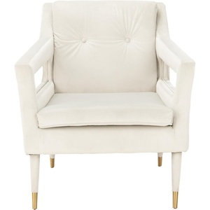 image:imageSafavieh Home Mara Retro Glam Navy Velvet and Gold Tufted Accent ChairSilver  Gold