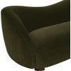 image:imageSAFAVIEH Couture  Jocelyne Sofa  Modern Curved Design  Dark Green Velvet amp Walnut  Ideal for Living Room Family Room 85 W x 368 D x 30 H SFV7519BWalnutDark Green