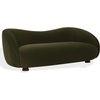 image:imageSAFAVIEH Couture  Jocelyne Sofa  Modern Curved Design  Dark Green Velvet amp Walnut  Ideal for Living Room Family Room 85 W x 368 D x 30 H SFV7519BWalnutDark Green
