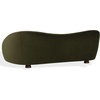 image:imageSAFAVIEH Couture  Jocelyne Sofa  Modern Curved Design  Dark Green Velvet amp Walnut  Ideal for Living Room Family Room 85 W x 368 D x 30 H SFV7519BWalnutDark Green