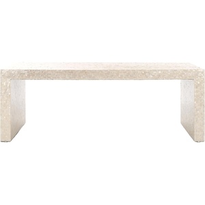 image:imageSAFAVIEH Home Collection Scarlett Natural Capiz Shell Rectangle Coffee Table Fully AssembledNatural
