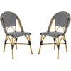 image:imageSafavieh Home Collection Hooper IndoorOutdoor Stacking Side Chairs  Yellow amp White  Set of 2Black  White