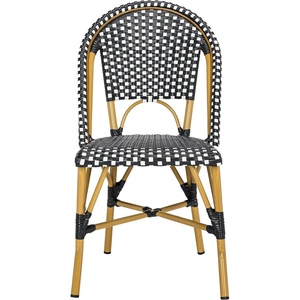 image:imageSafavieh Home Collection Hooper IndoorOutdoor Stacking Side Chairs  Yellow amp White  Set of 2Black  White