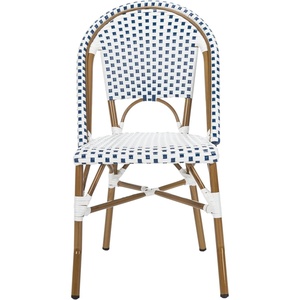 image:imageSafavieh Home Collection Hooper IndoorOutdoor Stacking Side Chairs  Yellow amp White  Set of 2Blue  White