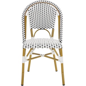 image:imageSafavieh Home Collection Hooper IndoorOutdoor Stacking Side Chairs  Yellow amp White  Set of 2White  Black