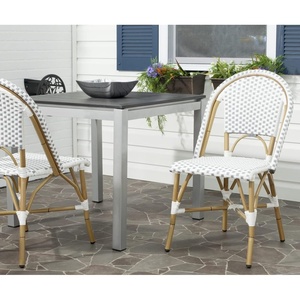 image:imageSafavieh Home Collection Hooper IndoorOutdoor Stacking Side Chairs  Yellow amp White  Set of 2White  Grey