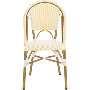 image:imageSafavieh Home Collection Hooper IndoorOutdoor Stacking Side Chairs  Yellow amp White  Set of 2Yellow  White